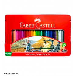 مداد رنگی 36 رنگ فلزی تخت فابر کاستل اصل 